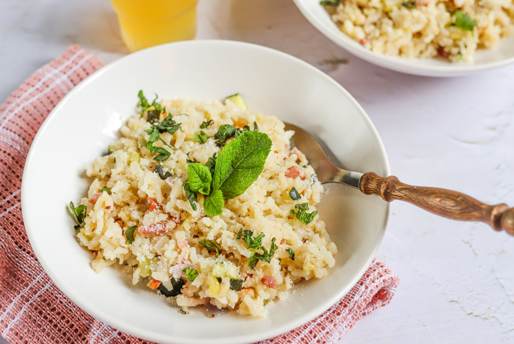 Risotto Met Spekjes Courgette En Munt