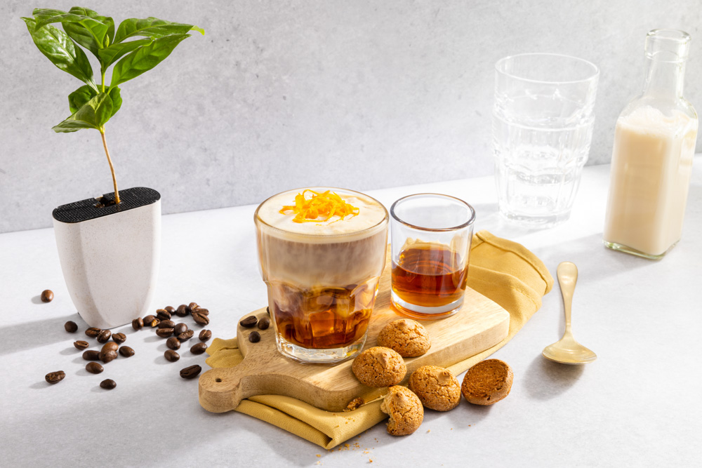 Corretto amaretto iced cappuccino