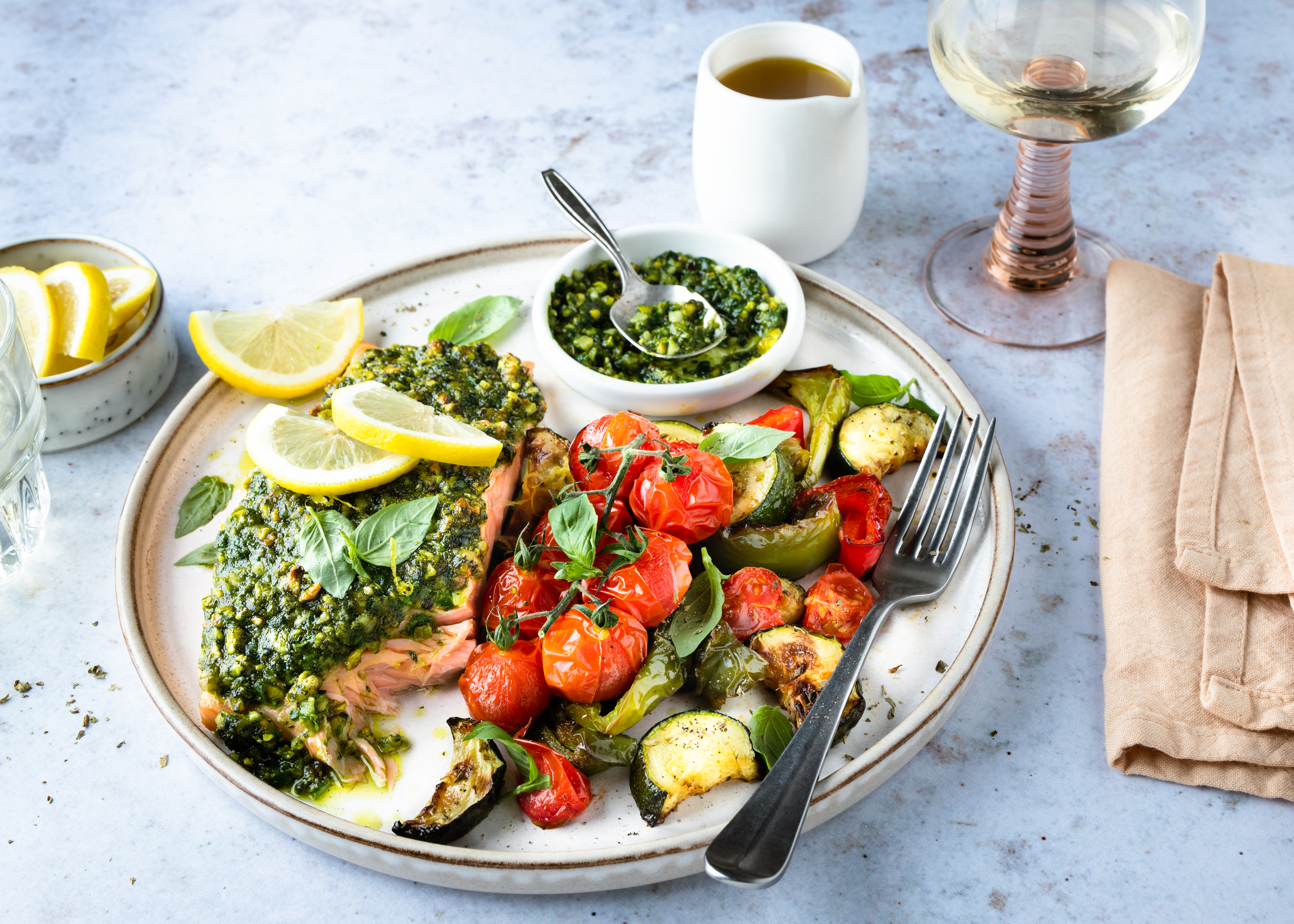 zalm pesto