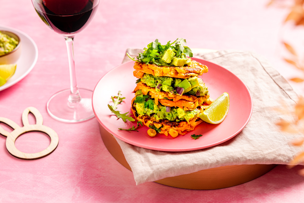 zoete aardappelroste met avocado