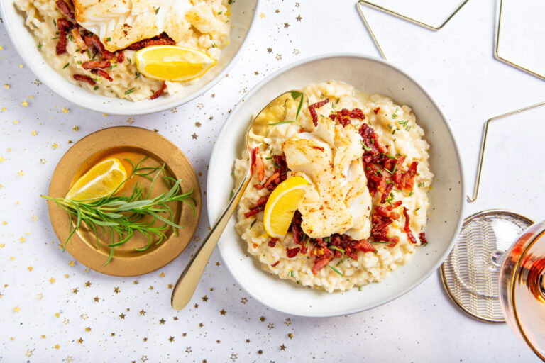 Risotto met kabeljauw en spekjes Eatertainment