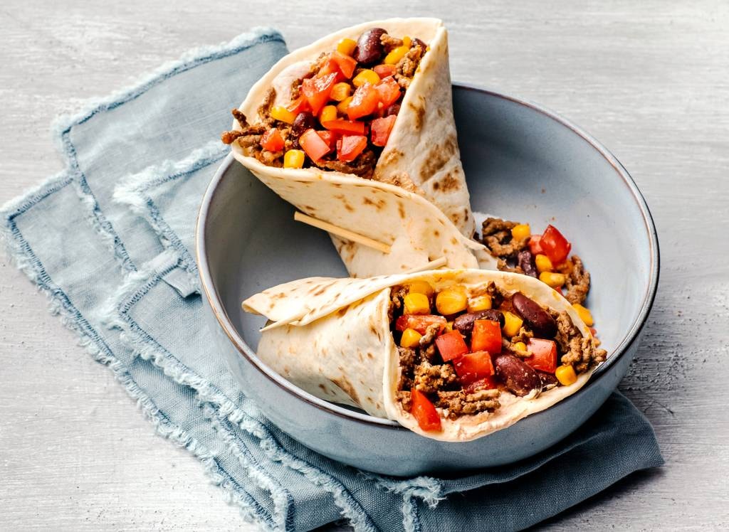 Wraps Met Tomaat En Gehakt